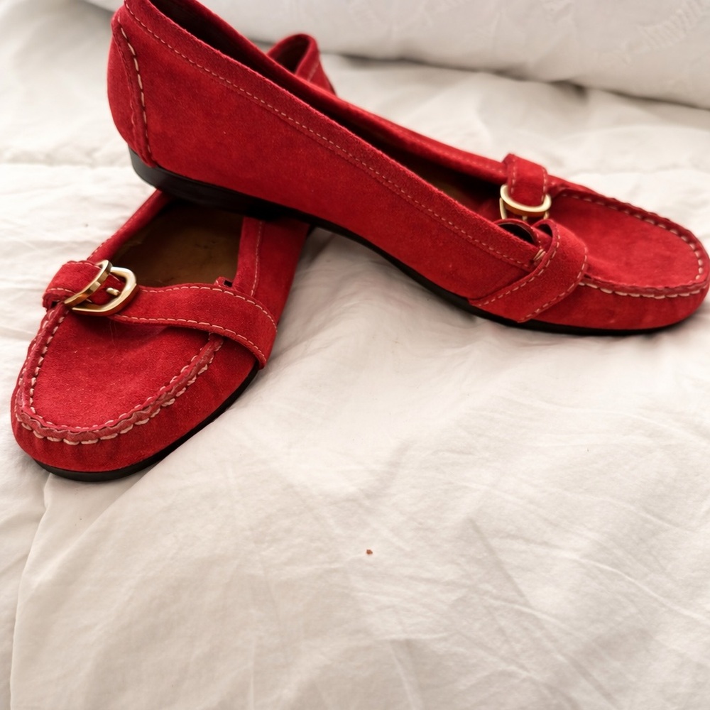 Red Suede Loafers